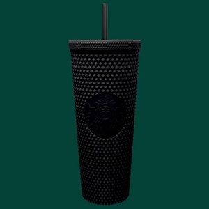 STARBUCKS MATTE BLACK STUDDED CUP TUMBLER NEW